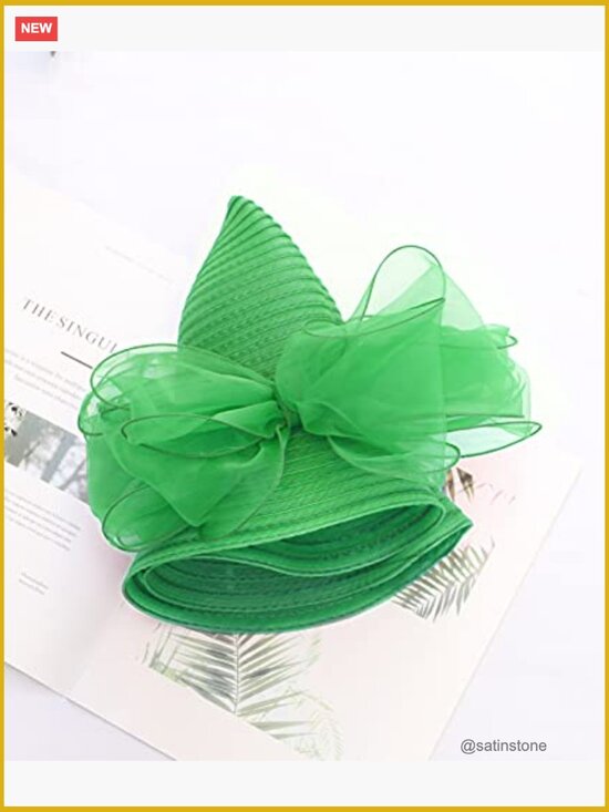 Organza Wide Brim Derby Fascinator Sun Hat Tea Party Wedding